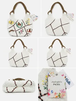 NWT Handcrafted Beaded Equestrian/Floral Handbag thumbnail 3