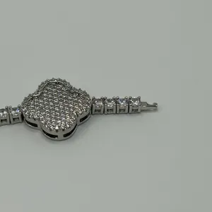 Fragrant Jewels Moissanite Clover Tennis Bracelet VVS1 Silver New Insane Quality 8 Inch 3mm thumbnail 5