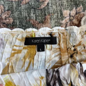 Karen Kane Floral Lace Peasant Blouse L 2010s Boho Chic Revival Whimsy Fairy thumbnail 4