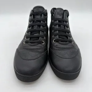 Gucci GG Guccissima Women's Leather High Top Sneakers Black Casual 38.5 8.5 thumbnail 8