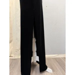 Misty Rose Black Velvet Strapless Maxi Dress M‎ Side Slit Bodycon Gothic Vampire thumbnail 6