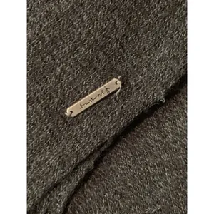 Smartwool Gray Merino Wool Blend Knit Rectangle Scarf Fringe Logo Accent Winter thumbnail 4