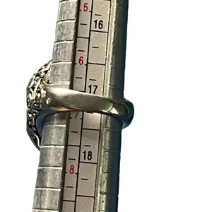 Silver Tone Cocktail Statement Ring Faux Turquoise Southwestern Tibetan Sz 6.75 thumbnail 4