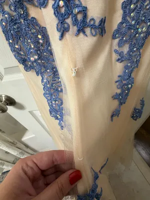 Beaded Lace Periwinkle Coya Collection Prom Dress thumbnail 5