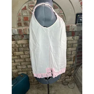 tank top pink lace square neck Size M thumbnail 8