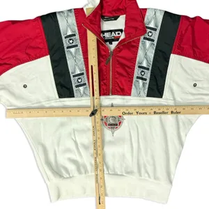 Vintage 80s 90s Head Red White Black Ski Windbreaker Women's Sweatshirt size S thumbnail 6
