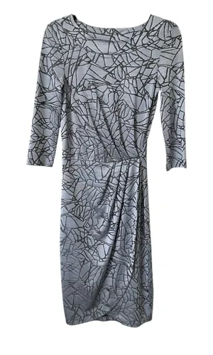 FRENCH CONNECTION Faux Wrap Fitted Knee Length Dress‎ Sz 6 thumbnail 1