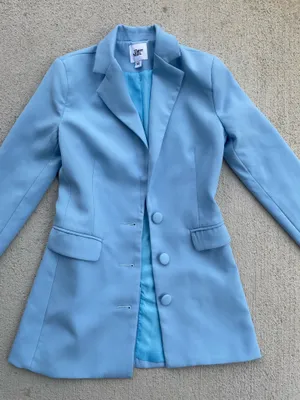 Tiger Mist Baby Blue Blazer XS Y2K Tailored It Girl Jacket thumbnail 4