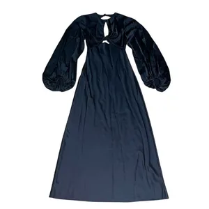 Significant Other Demi Backless Twist Front Column Maxi‎ Gown Black 2 thumbnail 2