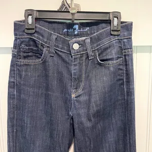 7 For All Mankind Dojo Flare Jeans Womens 23 Dark Wash Boho Wide Leg thumbnail 4
