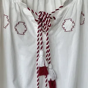 Anthropologie Harlyn Farina S Embroidered White Peasant Boho Blouse Top thumbnail 13