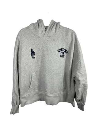 Abercrombie & Fitch‎ Soft A&F Max Essentials Hoodie Rooting For You Gray L/XL thumbnail 2