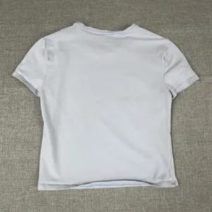 Abercrombie & Fitch Shirt‎ Womens XS Blue Cropped Crew Neck Short Sleeve Cotton thumbnail 5
