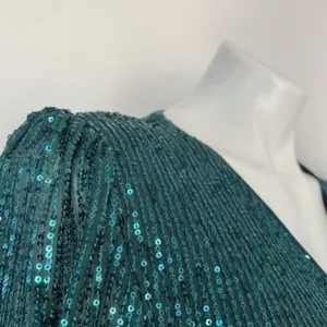 NEW AQUA Belted Sequin Dress GREEN emerald SMALL Formal Cocktail party thumbnail 9