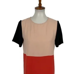 Zara Woman Colorblock Short Sleeve Mini Shift Dress Modern Chic Trendy Small‎ thumbnail 2