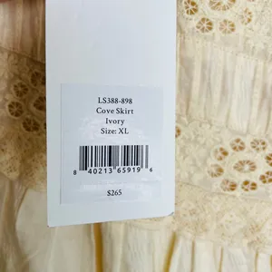 LoveShackFancy Ivory Eyelet Lace Ruffle Mini Skirt XL Cottagecore thumbnail 8