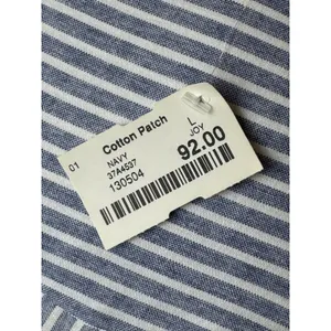 Joy Joy Dress Women Large Blue White Striped Button‎ Front Tie Waist Shirt NWT thumbnail 10