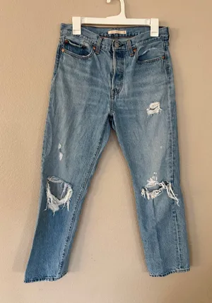 Levi's Light Blue Distressed Women's Jeans thumbnail 1