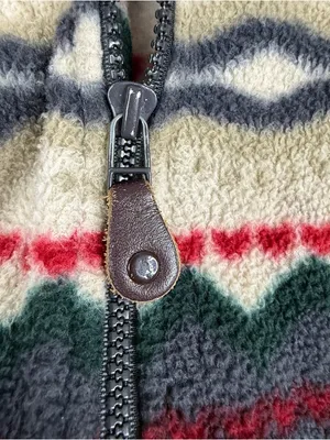 Vintage American Eagle Fleece Hoodie M Southwestern Fair Isle Y2K Full Zip thumbnail 8