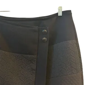 CAbi Women's Black Wrap‎ Skirt Size M Short Quilted Asymmetric Casual thumbnail 2