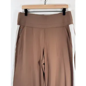 Athleta Womens Pants Brown Venice Wide Leg Colorblock Comfort Stretch Large thumbnail 8