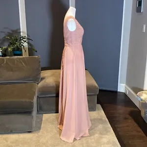 Women’s V-Neck Ruched Full Length Chiffon Bridesmaid Formal Dress Size S NWOT thumbnail 6