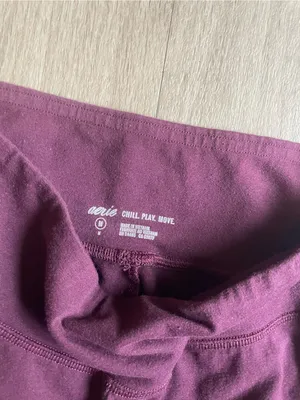 aerie Wine-Colored High-Rise Leggings thumbnail 2