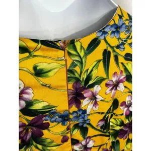 Annah Hariri Yellow Floral Maxi Dress Plus Size 16 Long Sleeve Plaid Sundress thumbnail 9