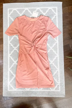 Showpo Blush Pink Front Knot Mini Dress thumbnail 3