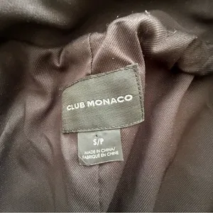 Club Monaco Black Scuba Moto Lacarrah Jacket Belted Size S/P thumbnail 8