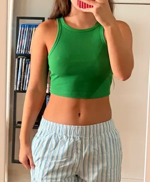 Green Cropped High Neck Wild Fable Tank thumbnail 1
