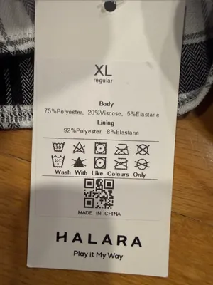 NWT Halara play it my way black / white skirt with short built in size Xlarge. thumbnail 6