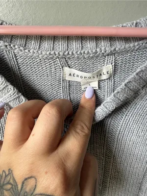 Gray‎ Ribbed V Neck Sweater Womens Y2K Cozy Casual Minimalist Preppy thumbnail 4