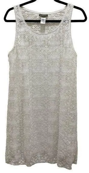 Tommy Bahama White Sleeveless Floral Lace Slip Dress L thumbnail 1