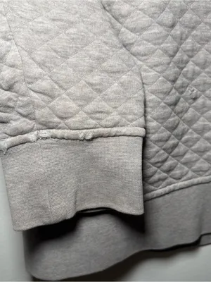 Patagonia Quilted Snap-Front Pullover Light Gray Organic Cotton Small Sweater thumbnail 5