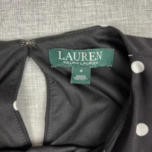 Lauren Ralph Lauren Dress Womens 4 Black Polka Dot Sleeveless A-Line Short thumbnail 3