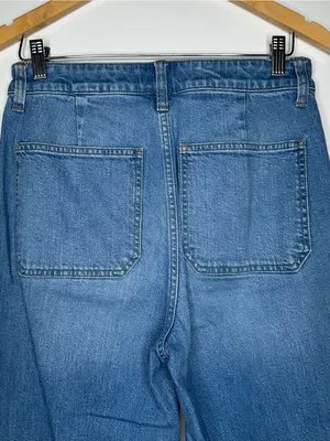 J.Crew 96 Denim High Rise Sailor Wide Leg Trouser Jeans Size 28 Tall thumbnail 5