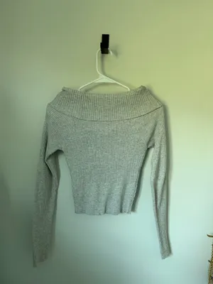 Princess Polly Grey Off-The-Shoulder Sweater thumbnail 3