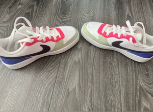 Nike Court Borough Low Recraft GS 'Honeydew Pink Ultramarine' sneakers, NEW thumbnail 4