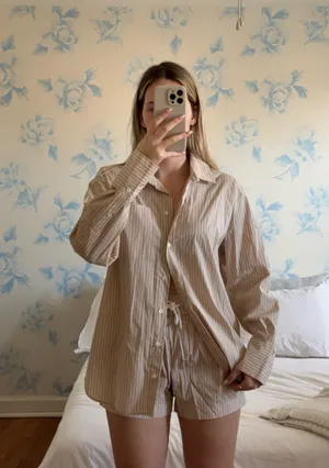 Frame Matching Set Stripe Shorts & Button Down Top thumbnail 2