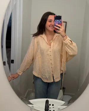 Linen Free People Button Up thumbnail 1