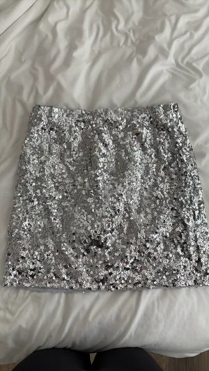 Sequin Skirt Silver Size 2X thumbnail 1