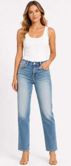 Driftwood Audrey Straight Jeans thumbnail 1