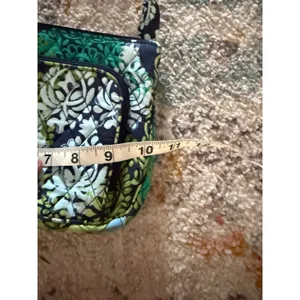 Vera Bradley Y2k Green Blue Paisley Quilted Cotton Crossbody Bag Organizer thumbnail 5
