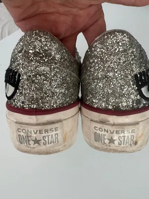 Converse X Chiara Ferragni Glitter Platform Shoes Size 7 thumbnail 4