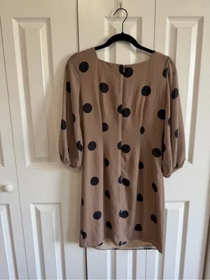 Amanda Uprichard Polka Dot Shift Dress Brown/Black Size Small thumbnail 3