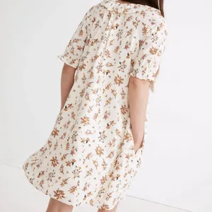 Madewell Ruffle Button Front Trapeze A-line Babydoll Dress Floral Reef Sz Small thumbnail 3