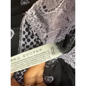 Free People L Black Medallion Lace Bodysuit Beachy Relaxed Shabby Festival‎ Top thumbnail 6