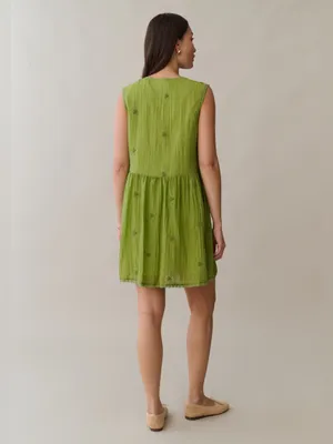 NWT few moda Stefania Dress size XS green embroidered mini Kourt thumbnail 3