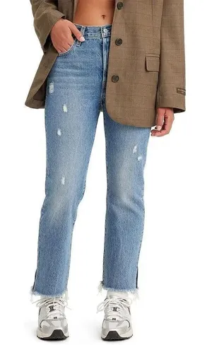 Levi's Premium 501 Original Cropped Women's Sz 30x26 Button Fly Distressed Jeans thumbnail 1